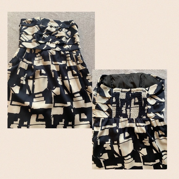 Strapless dress - Navy and Cream - Size Small - Worn Once - Picture 5 of 10